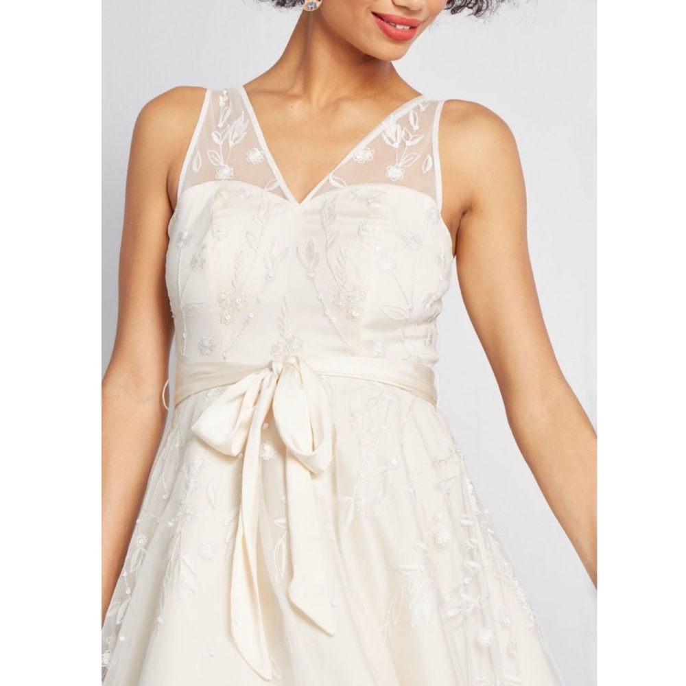 ModCloth Ivory Midi Dress - Picture 3 of 5